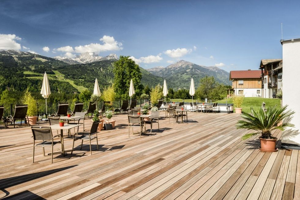 Ausblick von der Panoramaterrasse - Kinderhotel Ramsi